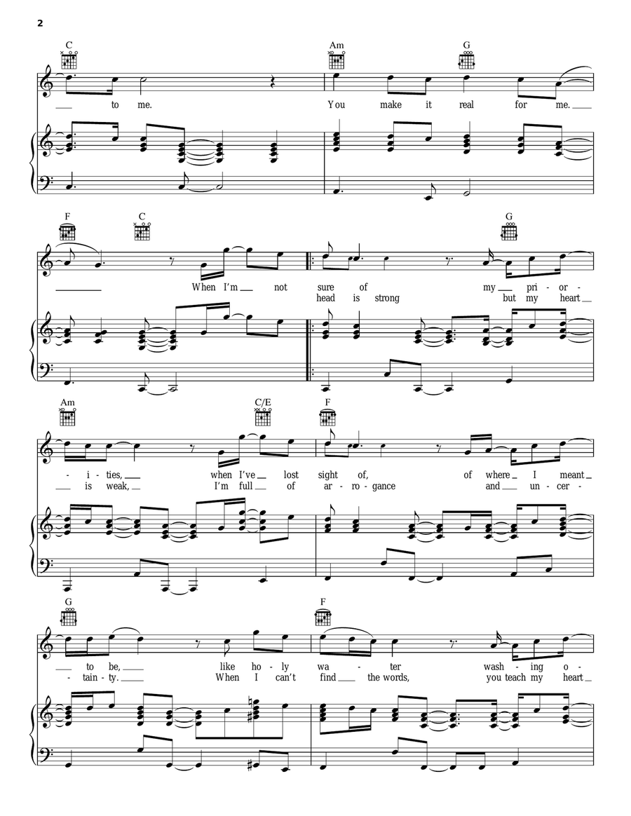 You Make It Real Piano, Vocal, Guitar scores gallery preview page 2