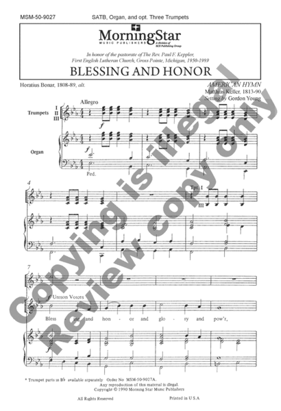 Blessing and Honor (Choral Score)