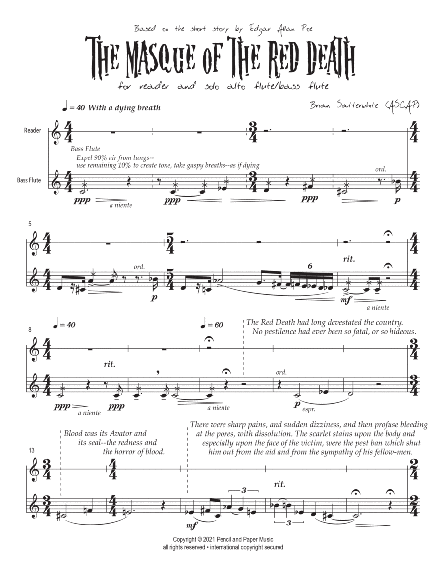 The Masque of the Red Death Chamber Music scores gallery preview page 1