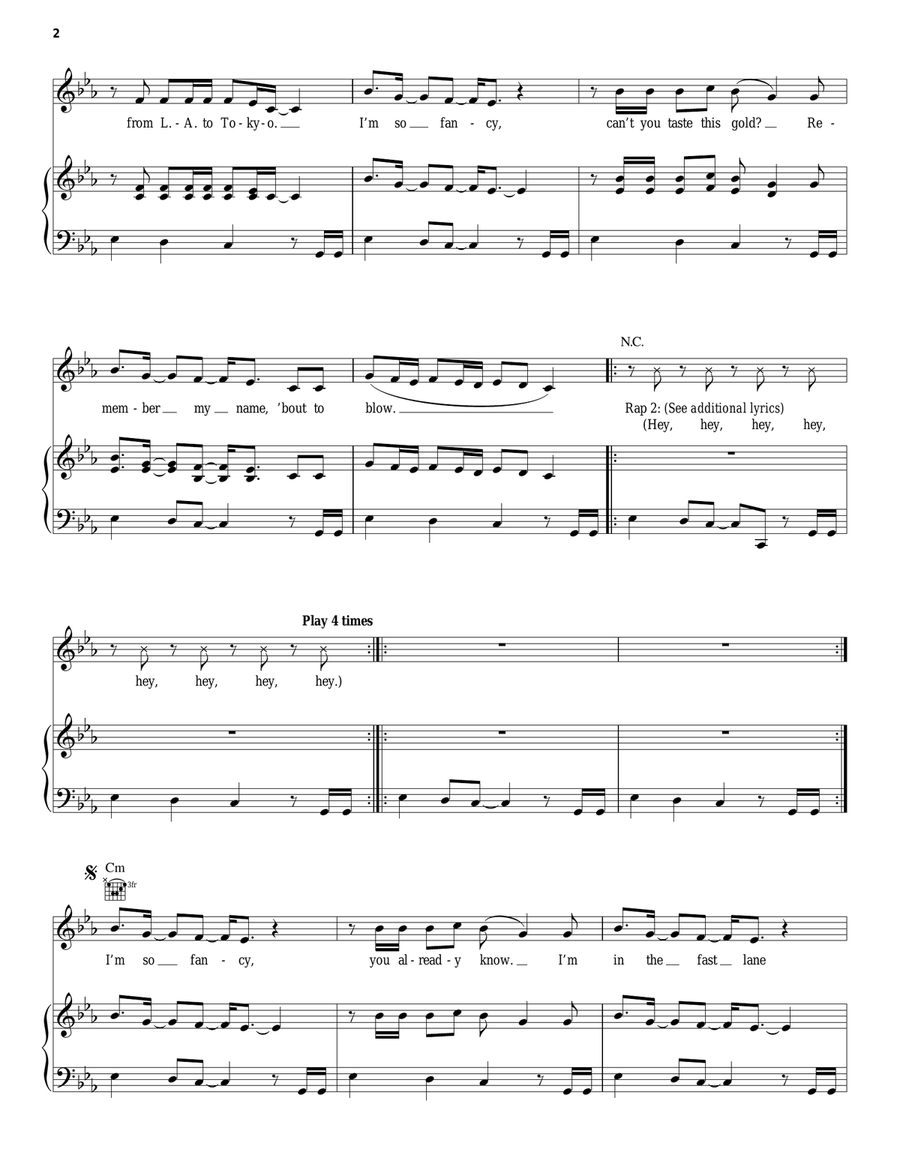 Fancy Piano, Vocal, Guitar scores gallery preview page 2