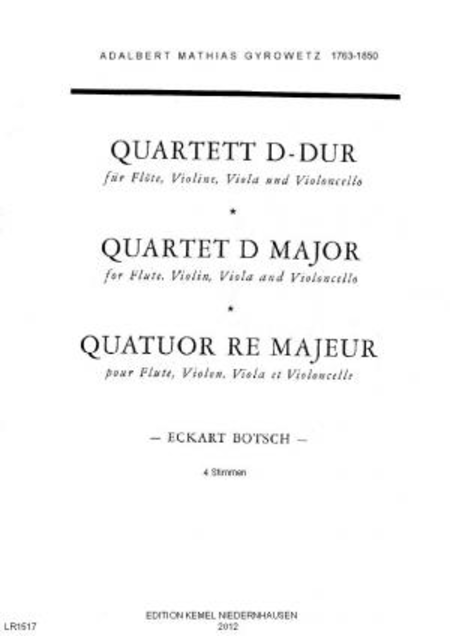 Quartett D-dur : fur Flote, Violine, Viola und Violoncello, opus 11:1