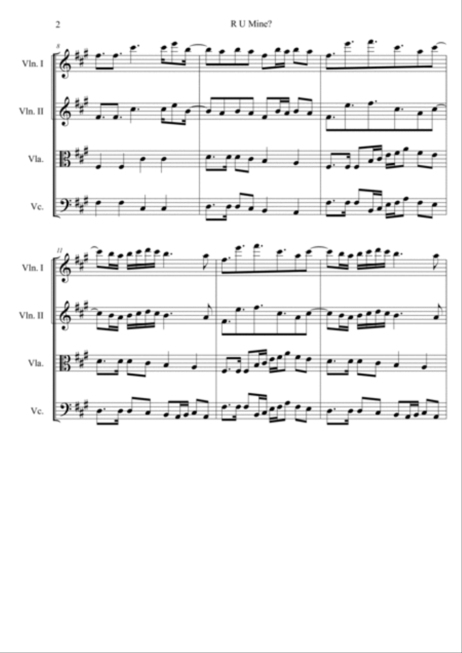R U Mine? String Quartet scores gallery preview page 2