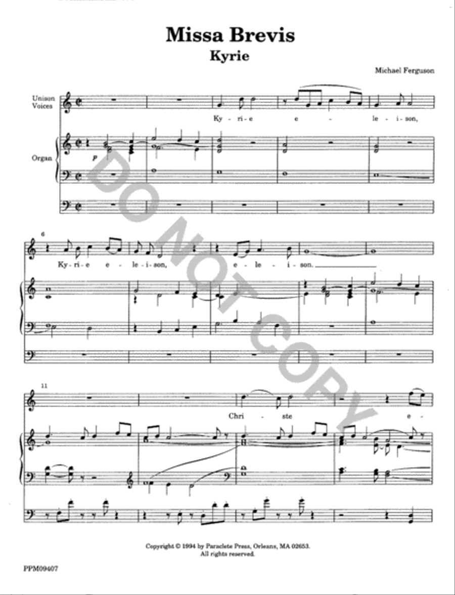 Missa Brevis Unison Choir scores gallery preview page 2