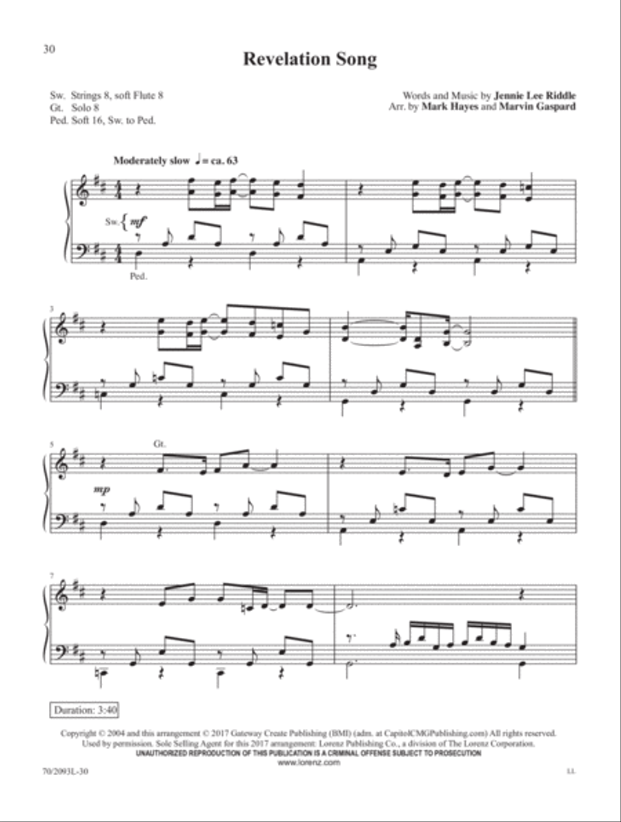 Mark Hayes: Organ Praise and Worship Organ Solo scores gallery preview page 9