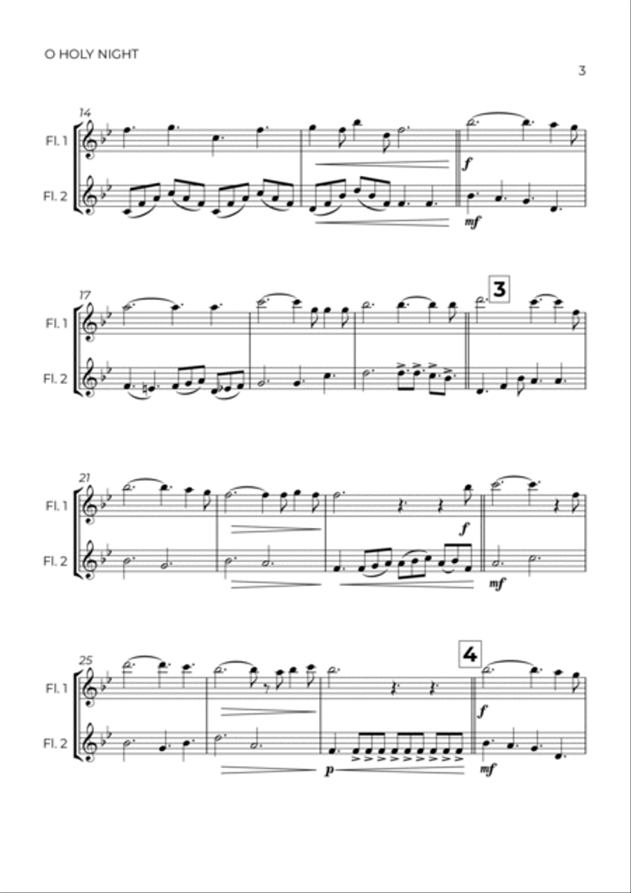 O Holy Night Flute Duet scores gallery preview page 3