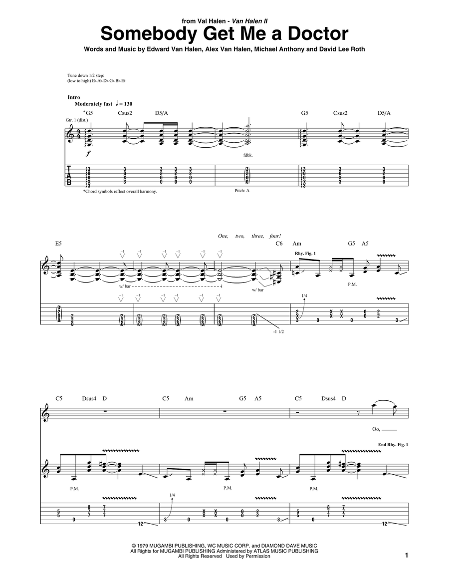 Somebody Get Me A Doctor Acoustic Guitar scores gallery preview page 1