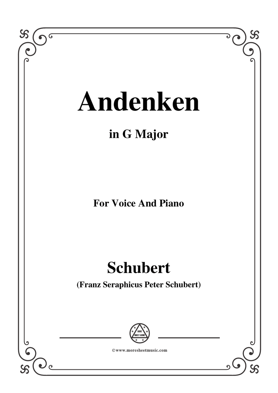 Schubert-Andenken,in G Major,for Voice&Piano