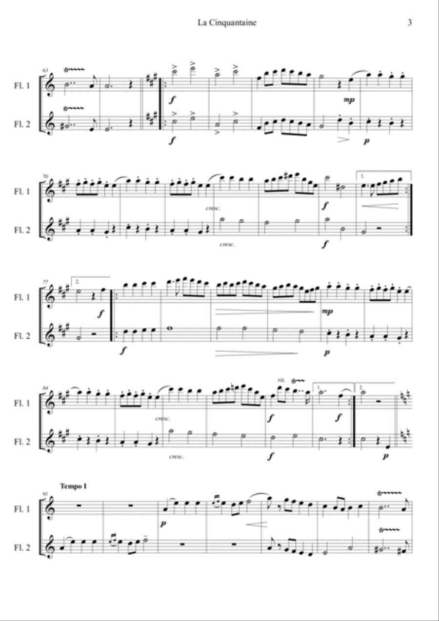 La Cinquantaine Flute Duet scores gallery preview page 3