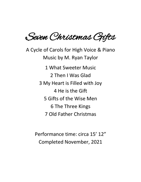 Seven Christmas Gifts - A Cycle of Carols for High Voice & Piano by M. Ryan Taylor