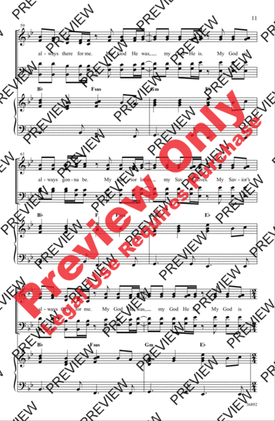 My Savior, My God 4-Part scores gallery preview page 11