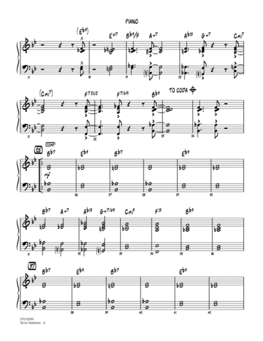 Tenor Madness - Piano Jazz Ensemble scores gallery preview page 2