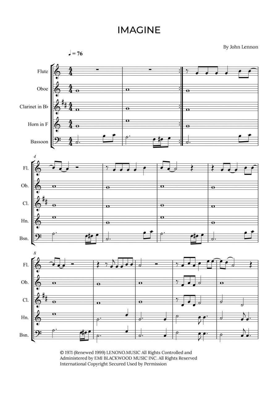 Imagine Woodwind Quintet scores gallery preview page 1