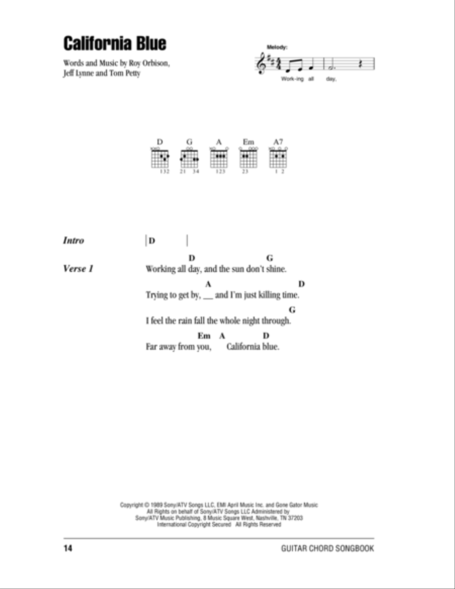 California Blue Acoustic Guitar scores gallery preview page 1