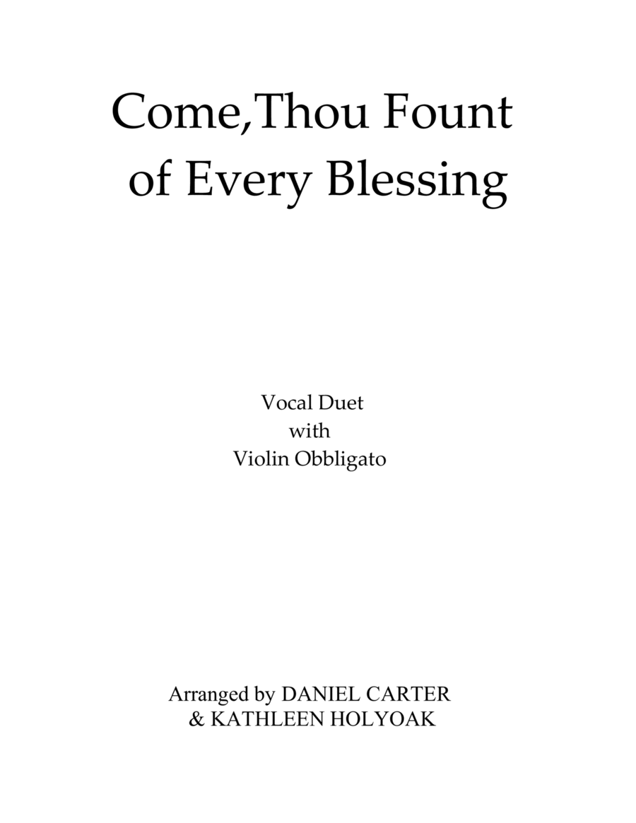 Book cover for Come Thou Fount of Every Blessing, Vocal Duet