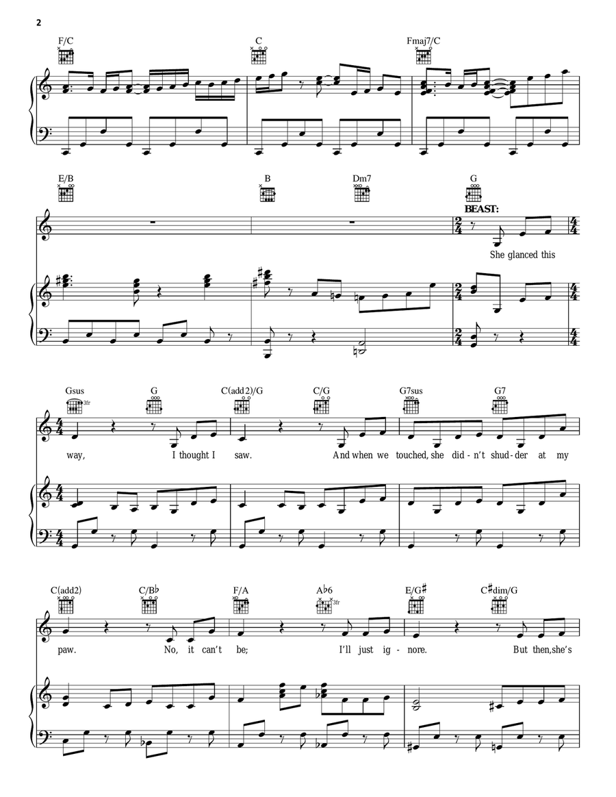 Something There (from Beauty And The Beast) (2017) Piano, Vocal, Guitar scores gallery preview page 2