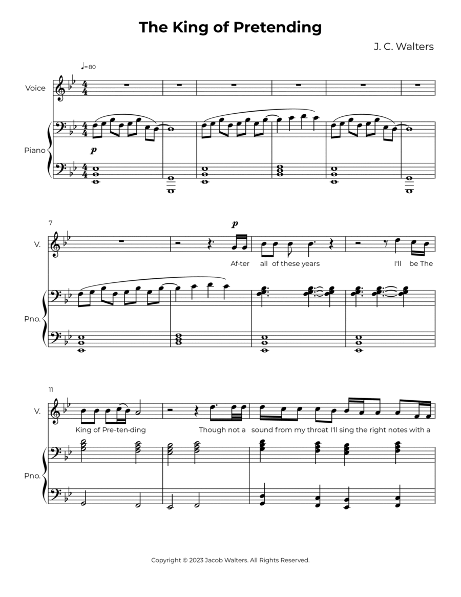 The King of Pretending Voice scores gallery preview page 1