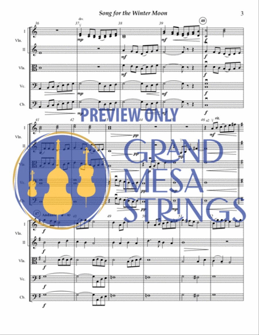 Song for the Winter Moon Song for the Winter Moon String Orchestra scores gallery preview page 4
