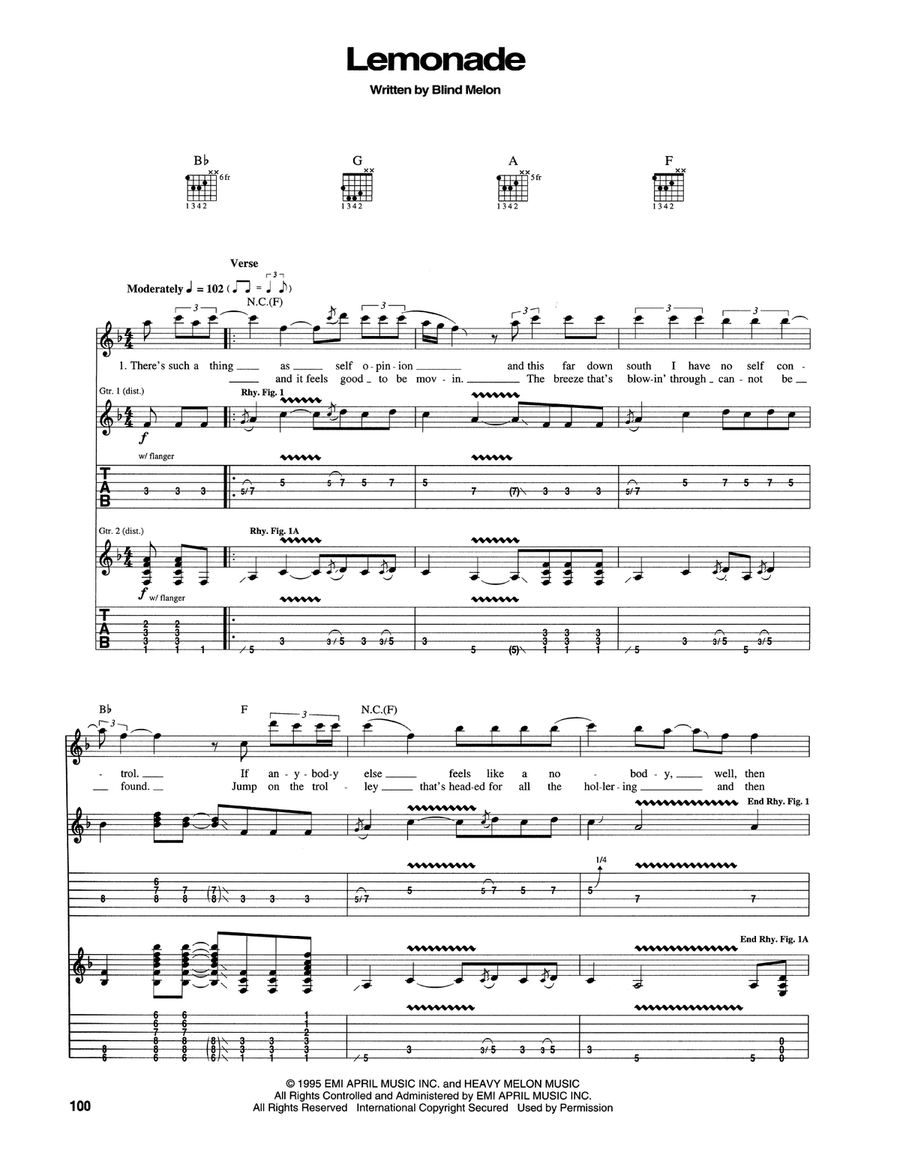 Lemonade Acoustic Guitar scores gallery preview page 1