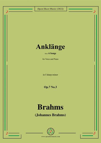 Brahms-Anklange,Op.7 No.3,from 6 Songs,in f sharp minor