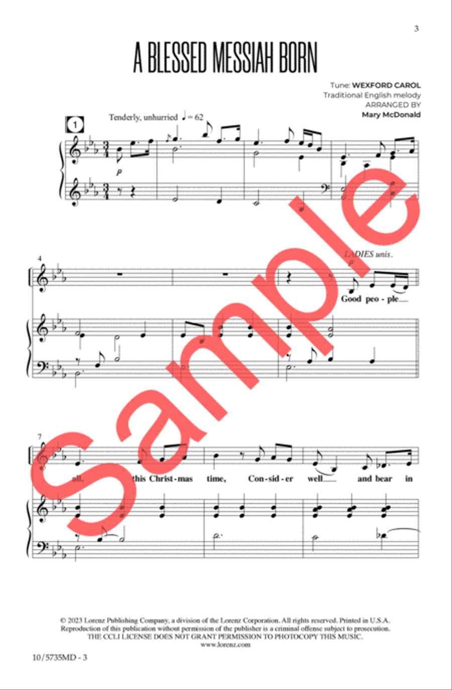 A Blessed Messiah Born A Blessed Messiah Born 4-Part scores gallery preview page 3