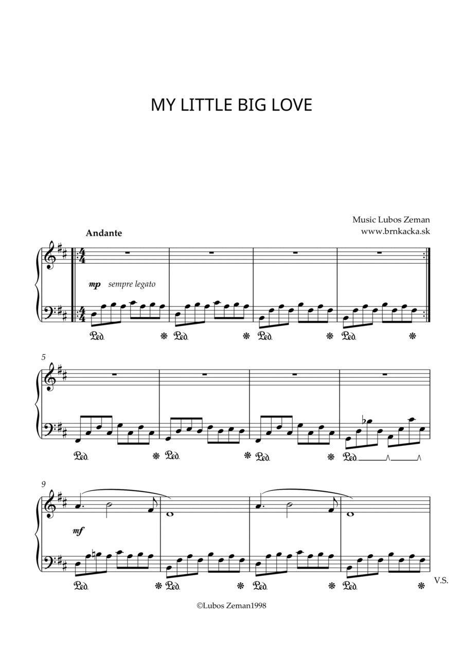 My Little Big Love Piano Solo scores gallery preview page 1