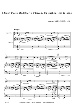 6 Salon Pieces, Op.120, No.4 ‘Dream’ for English Horn & Piano