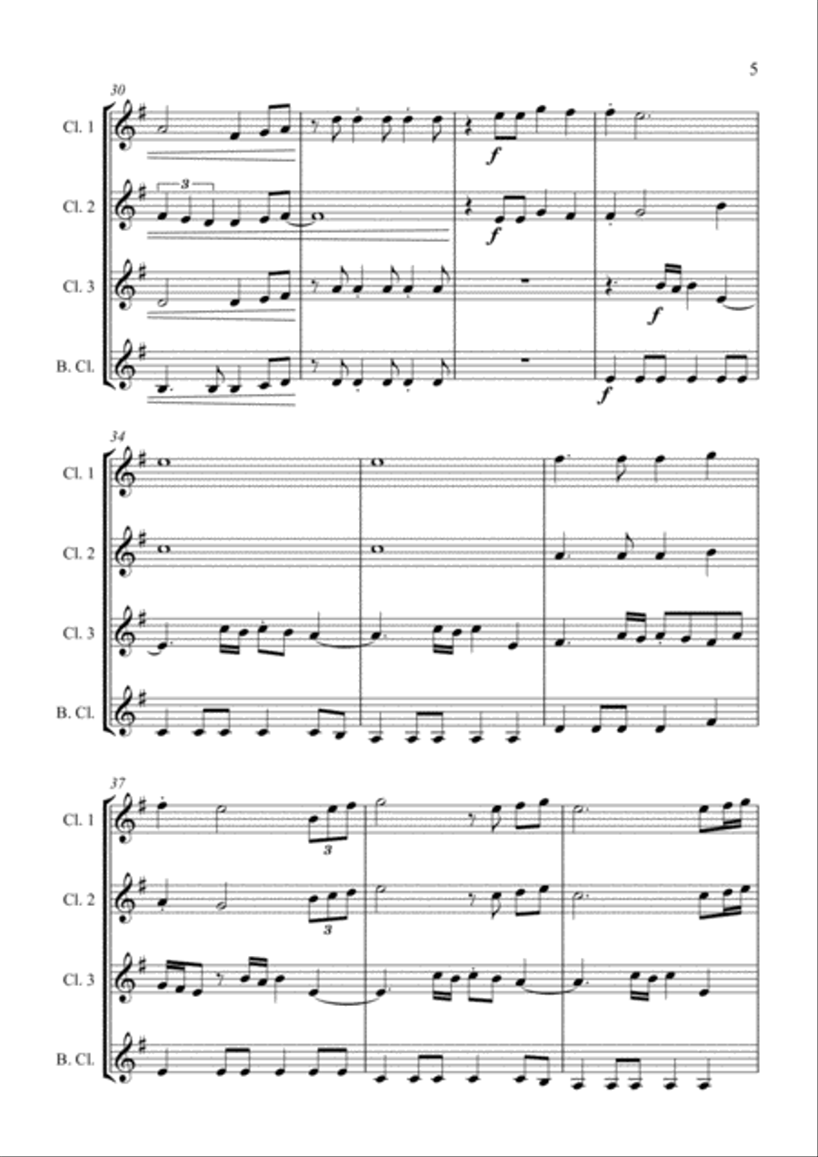 Final Countdown Clarinet Quartet scores gallery preview page 5