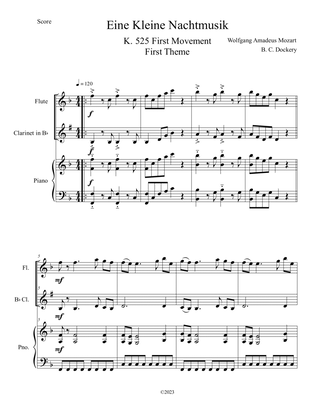 Eine Kleine Nachtmusik (A Little Night Music) for Flute and Clarinet Duet with Piano Accompaniment