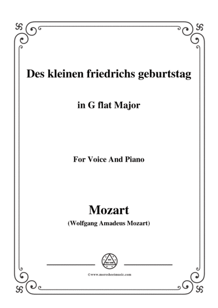 Mozart-Des kleinen friedrichs geburtstag,in G sharp Major,for Voice and Piano image number null