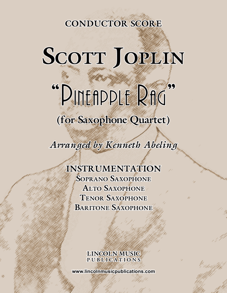Joplin - “Pineapple Rag” (for Saxophone Quartet SATB) Saxophone Quartet scores gallery preview page 1