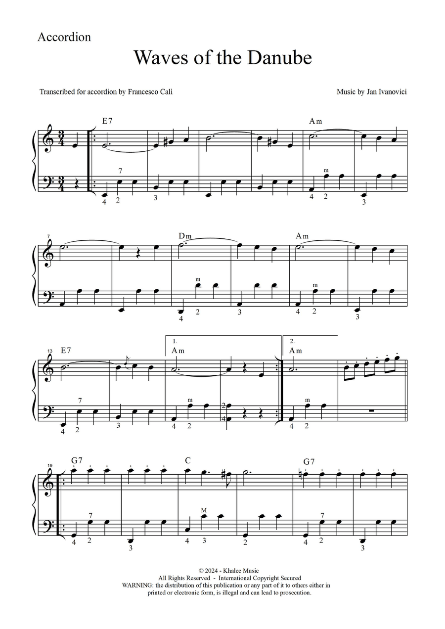 Waves of the Danube Accordion scores gallery preview page 2