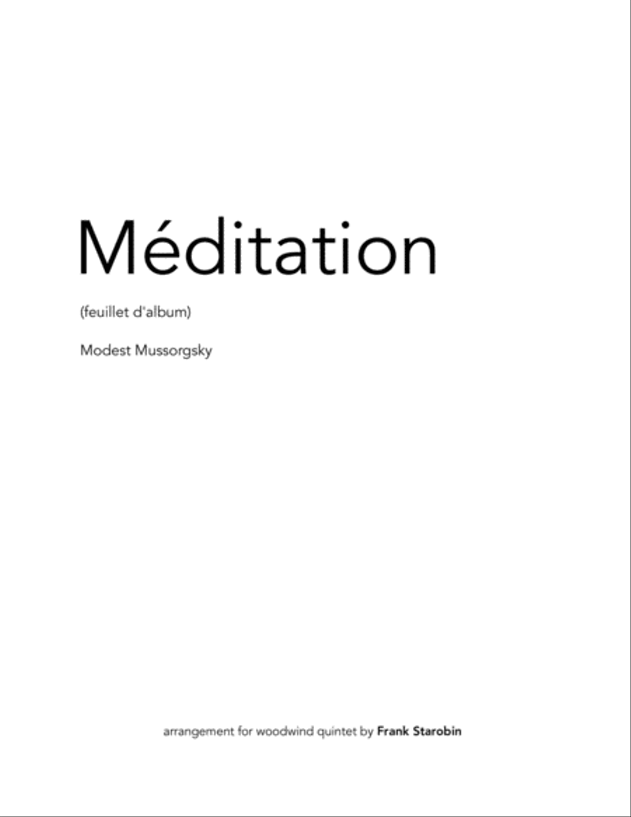Meditation for woodwind quintet Woodwind Quintet scores gallery preview page 1