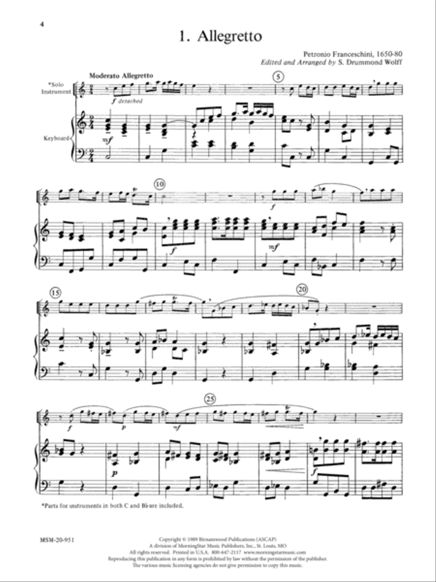 Allegretto (from a Sonata) Piano scores gallery preview page 1