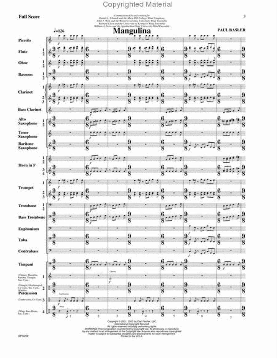 Mangulina Mangulina Concert Band scores gallery preview page 2