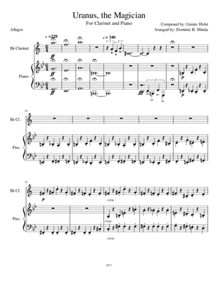 Uranus from "The Planets" for clarinet and piano.