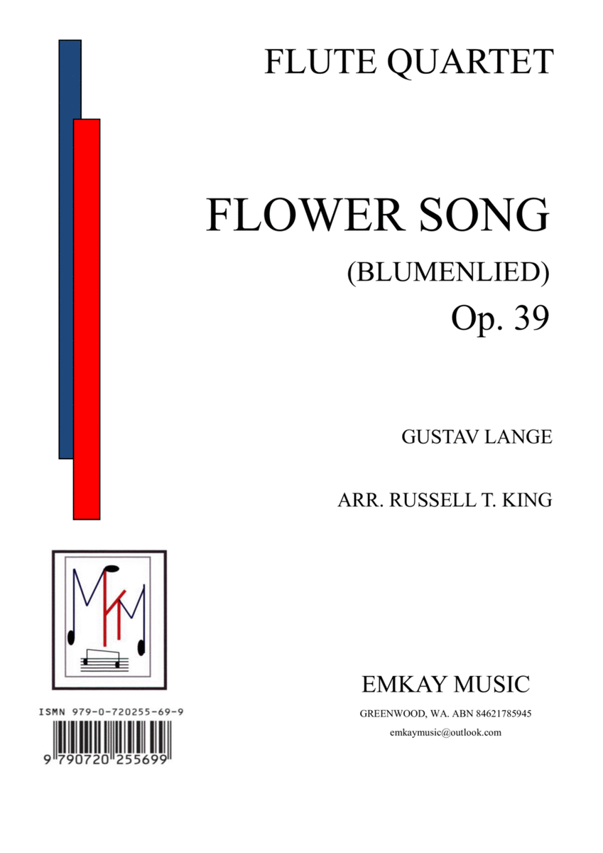 FLOWER SONG op. 39 – FLUTE QUARTET image number null