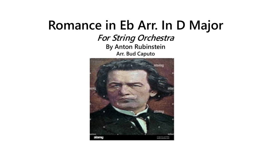 Romance in Eb For Strings Arr. In D Major String Orchestra scores gallery preview page 1