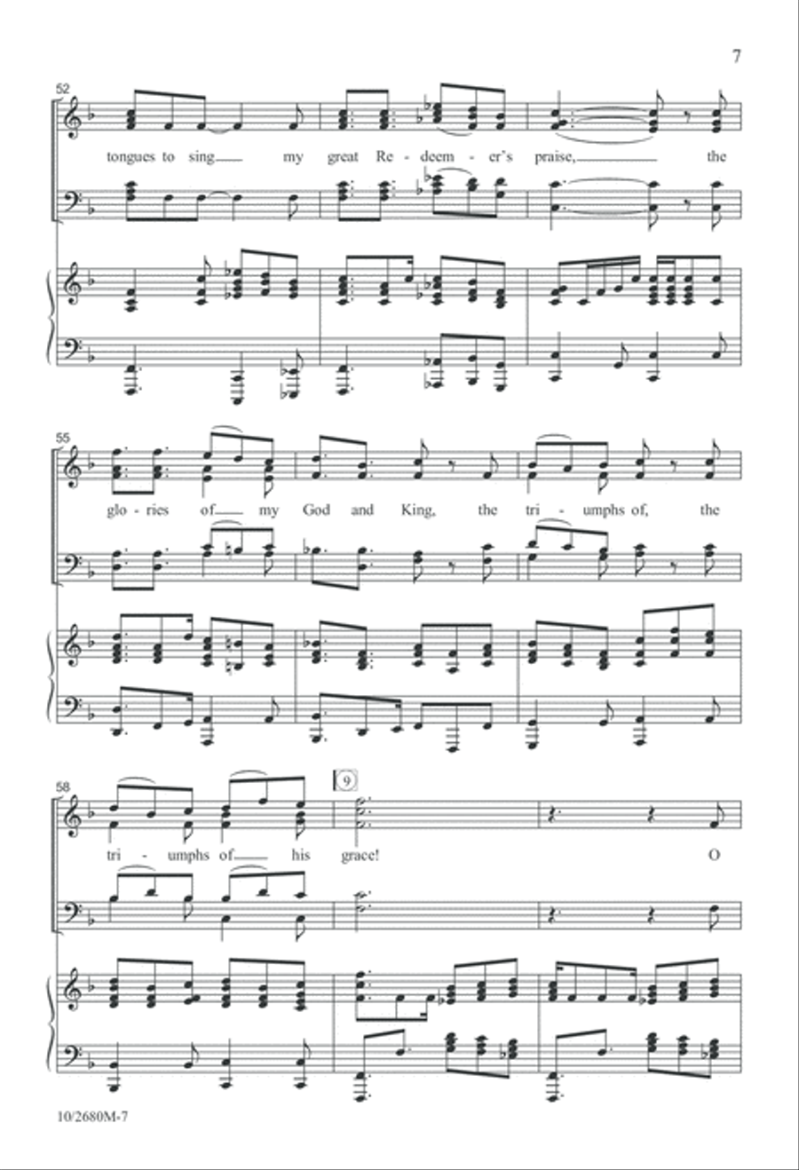 O For a Thousand Tongues to Sing! Divisi scores gallery preview page 8