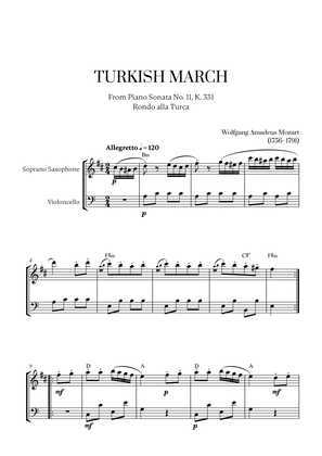 W. A. Mozart - Turkish March (Alla Turca) for Soprano Saxophone and Cello