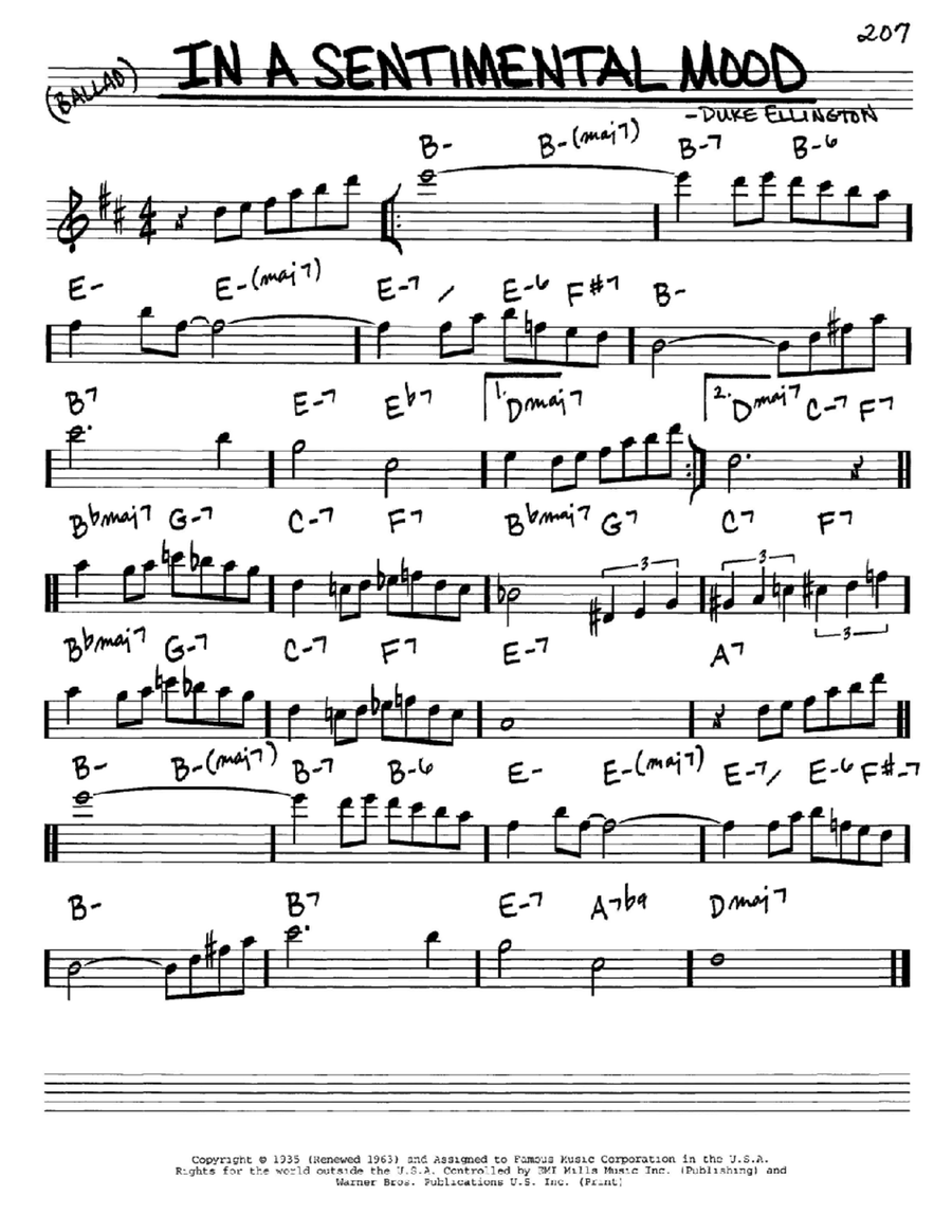 In A Sentimental Mood Piano scores gallery preview page 1