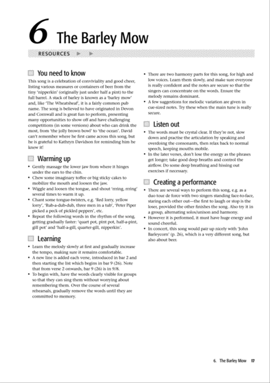 Folk Voiceworks Unison Choir scores gallery preview page 4