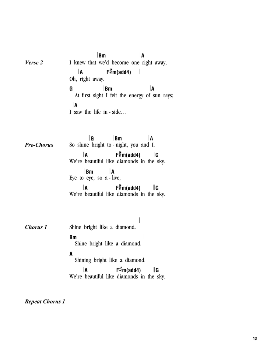 Diamonds Acoustic Guitar scores gallery preview page 2