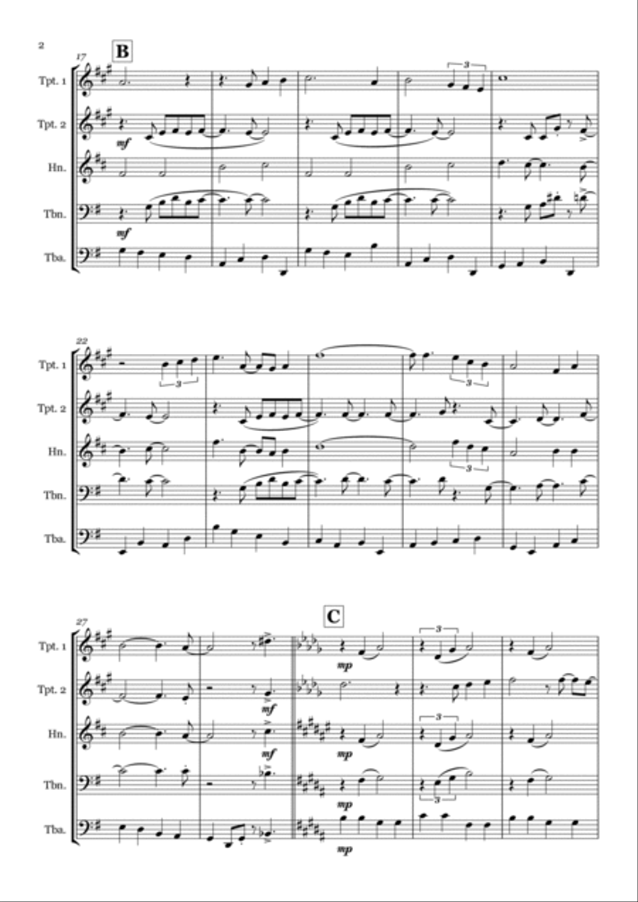 Beyond The Sea Beyond The Sea Brass Quintet scores gallery preview page 2