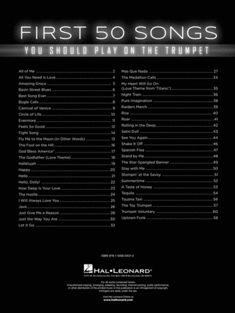First 50 Songs You Should Play on the Trumpet Trumpet Solo scores gallery preview page 2
