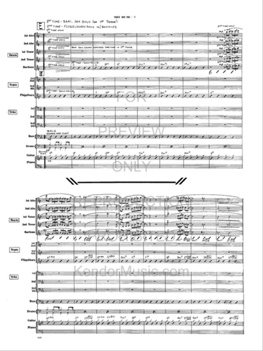 Three And One Jazz Ensemble scores gallery preview page 6