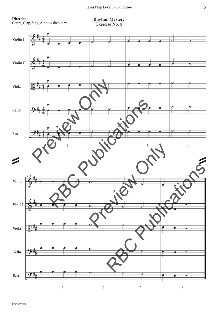 Texas Prep Level I Texas Prep Level I Orchestra scores gallery preview page 4