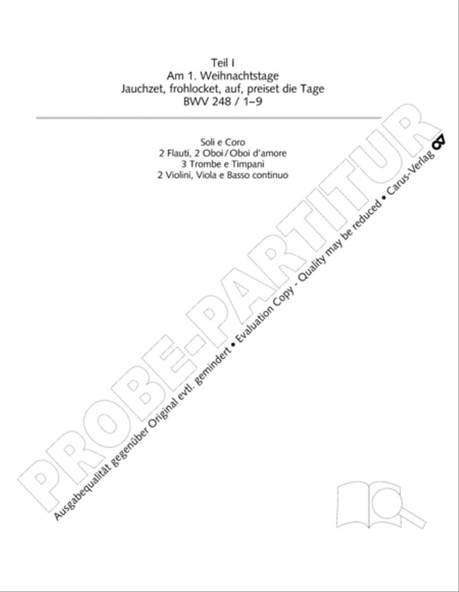 Christmas oratorio (Weihnachtsoratorium, Teile I-III) 4-Part scores gallery preview page 11