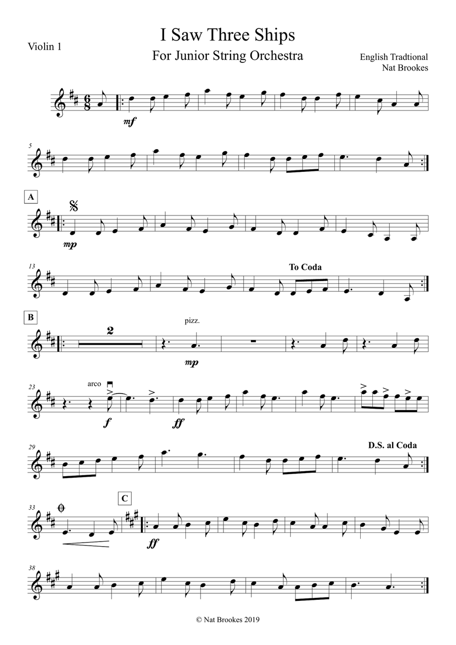 I Saw Three Ships for string orchestra String Orchestra scores gallery preview page 2