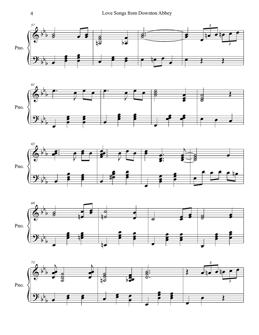 Love Songs from Downton Abbey Piano Solo scores gallery preview page 4