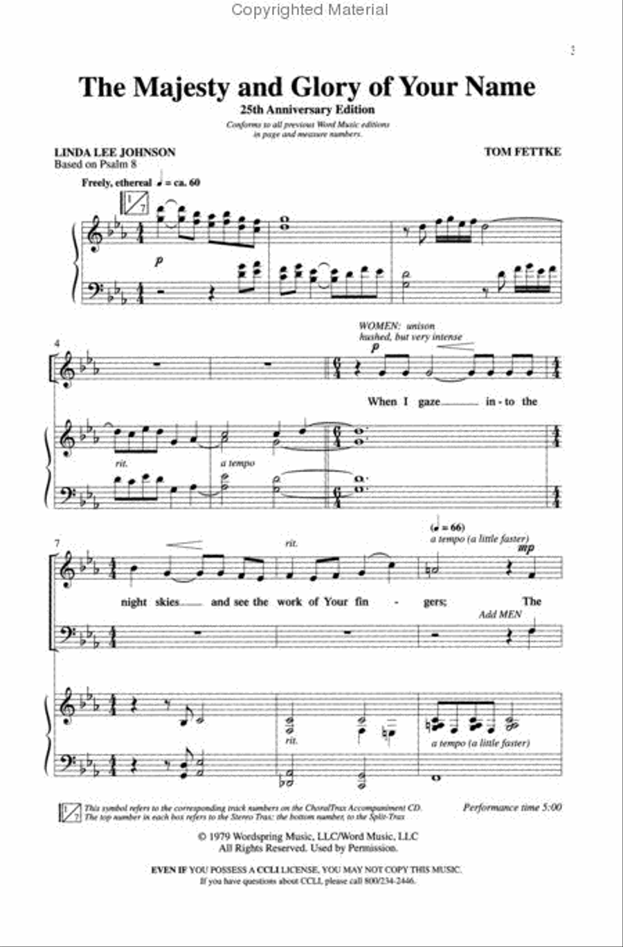 The Majesty and Glory of Your Name - Anthem 4-Part scores gallery preview page 3
